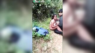 Indian Porn, Desi lovers caught while while fucking in jungle
