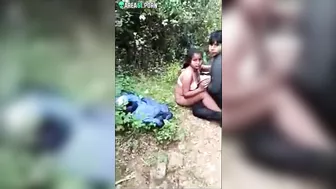Indian Porn, Desi lovers caught while while fucking in jungle