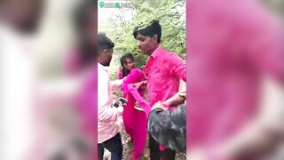 Indian Porn, Desi Lovers hiding in jungle caught by brother in law