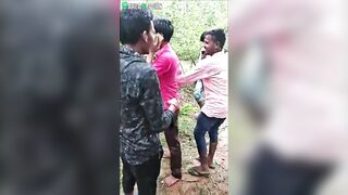 Indian Porn, Desi Lovers hiding in jungle caught by brother in law