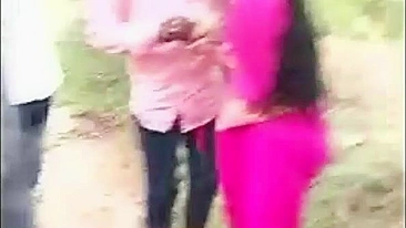 Indian Porn, Desi Lovers hiding in jungle caught by brother in law
