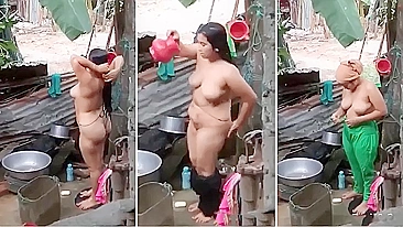 Indian Nri punjabi college babe outdoor bathing, record In hidden cam