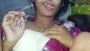 Indian college girl shows her slutty face during sex with brother