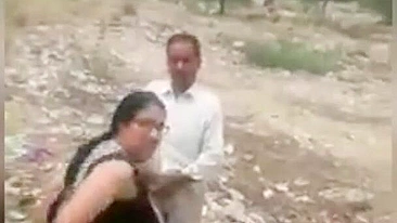 Mischievous slut Desi wife cheats on Chachi husband at construction