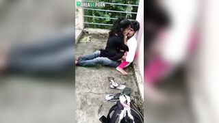 Girl is riding Indian boyfriend's penis when they are suddenly caught