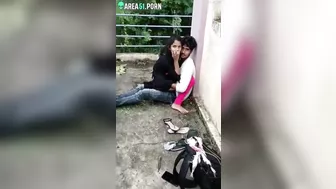 Girl is riding Indian boyfriend's penis when they are suddenly caught