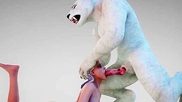 Busty babe fucks with white werewolf 3d porn cartoon