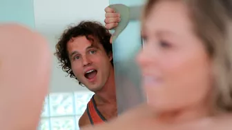 Curly student obtains a chance to join sisters for XXX mischief Curly student obtains a chance to join sisters for XXX mischief