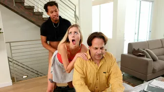 Stepdad is at home but it doesn't prevent the blonde from XXX fun Stepdad is at home but it doesn't prevent the blonde from XXX fun