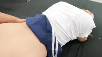 Blonde coed with big booty is bored but incest fuck cheers her up