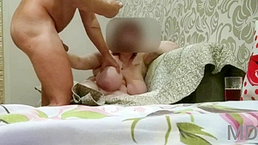 Ugly mature mom with  huge tits sucks my hard dick like tasty lollipop