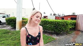 Cute slim XXX blonde is not against of getting picked-up by the guy