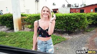 Cute slim XXX blonde is not against of getting picked-up by the guy