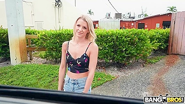 Cute slim XXX blonde is not against of getting picked-up by the guy