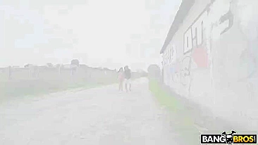 Hunk enjoys having his massive rod blown by naked XXX slut outdoors