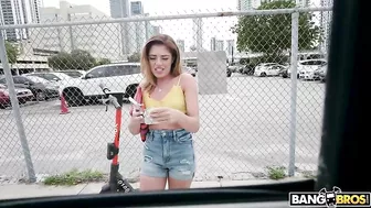 Brazilian babe agrees to get into the Bang Bus to have XXX session