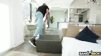 Possessor of XXX sized black cock plays with tattooed Ebony teen