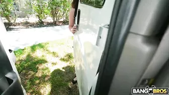 Bespectacled passersby is coerced into XXX drive around the city