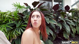 Latina XXX whore with red hair makes stepbrother lick her vagina