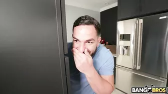 Stepbrother follows Kira Perez everywhere and jerks off to XXX assets