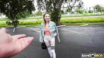 Teen has some doubts but in the end decides to get into this XXX bus