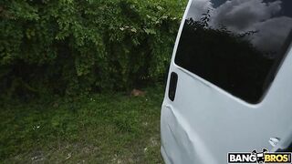 Chick is kicked out of XXX van after that the man has fucked her