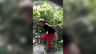 Indian couple has already enjoyed sex outdoors when they are caught