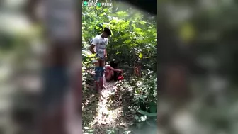 Indian couple has already enjoyed sex outdoors when they are caught