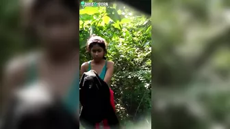 Indian couple has already enjoyed sex outdoors when they are caught