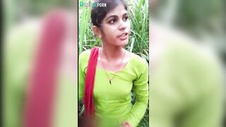 Eye-candy Indian girl and lover are caught before copulation