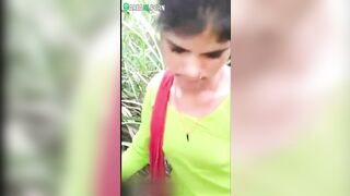 Eye-candy Indian girl and lover are caught before copulation