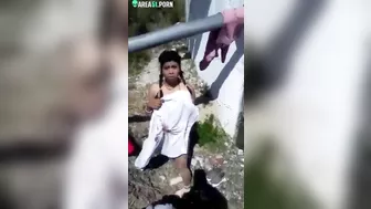 Caught porn video of Indian bitch riding lover's strong boner