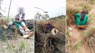 Guy walks in the field and films caught video of Indian lovers