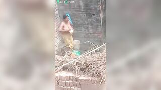 Indian woman wouldn't take a bath if she knew she was caught