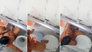 Hidden camera is set in the bathroom to film caught video of Indian