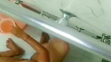 Hidden camera is set in the bathroom to film caught video of Indian