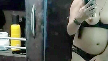Solo caught video of fabulous Indian webcam model in black panties
