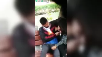 Delectable Indian girl sucks cock in park and is caught by voyeur