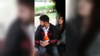 Delectable Indian girl sucks cock in park and is caught by voyeur