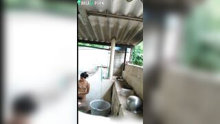 Neighbor sneakily films caught video of Indian girl taking a shower