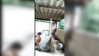 Neighbor sneakily films caught video of Indian girl taking a shower