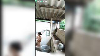 Neighbor sneakily films caught video of Indian girl taking a shower