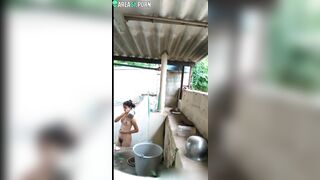 Neighbor sneakily films caught video of Indian girl taking a shower