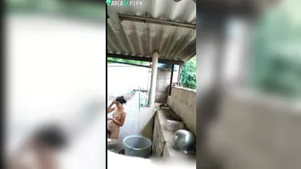 Neighbor sneakily films caught video of Indian girl taking a shower