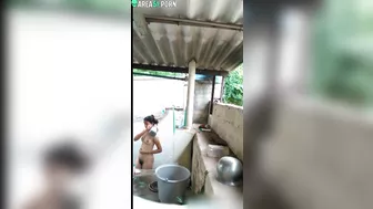 Neighbor sneakily films caught video of Indian girl taking a shower