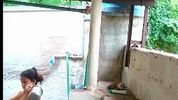Neighbor sneakily films caught video of Indian girl taking a shower