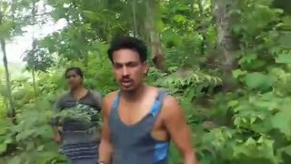 Naked Indian wife and her fuck buddies are caught in the forest