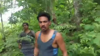 Naked Indian wife and her fuck buddies are caught in the forest