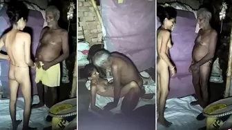 Old Indian male is caught fucking young bhabhi in missionary