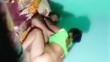 Guy hears noises and films caught video of Indian aunty riding cock